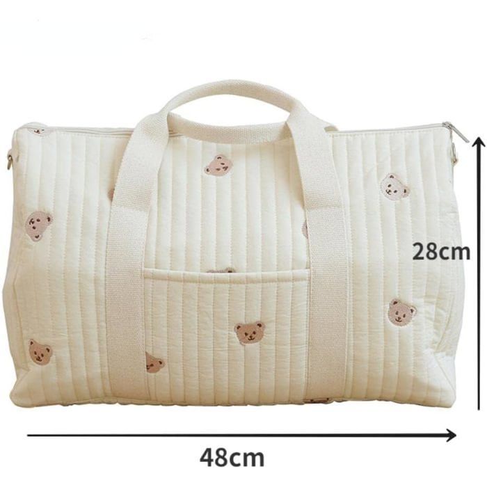 Maternity Baby Bag, Quilted Travel Toiletry Bag, Mom Tote Bag with Rabbit Print
