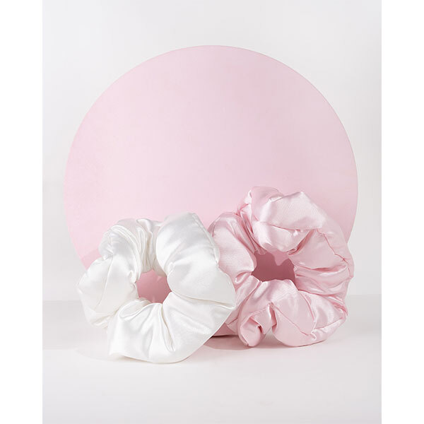 Elásticos de cabelo Brushworks Large Cloud - Rosa e Branco (Pacote com 2)