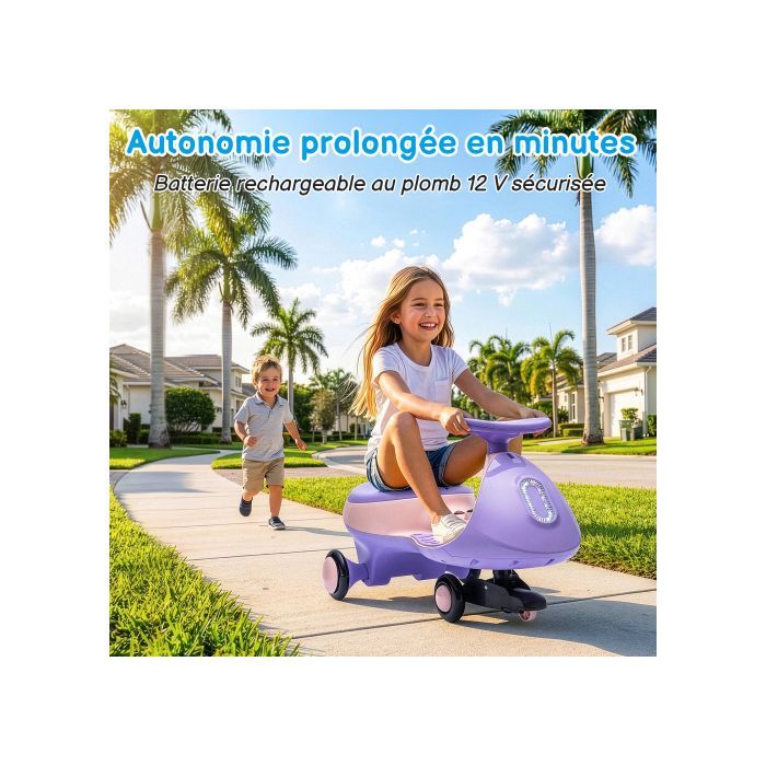 12V 4,5Ah WH602 Elektro-Kinderauto - LALAHO - Bluetooth, Lila und Rosa