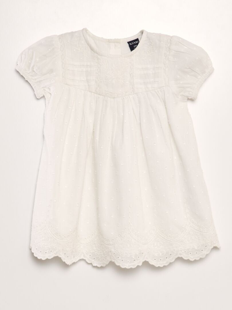 Blouse van katoenen voile - WIT