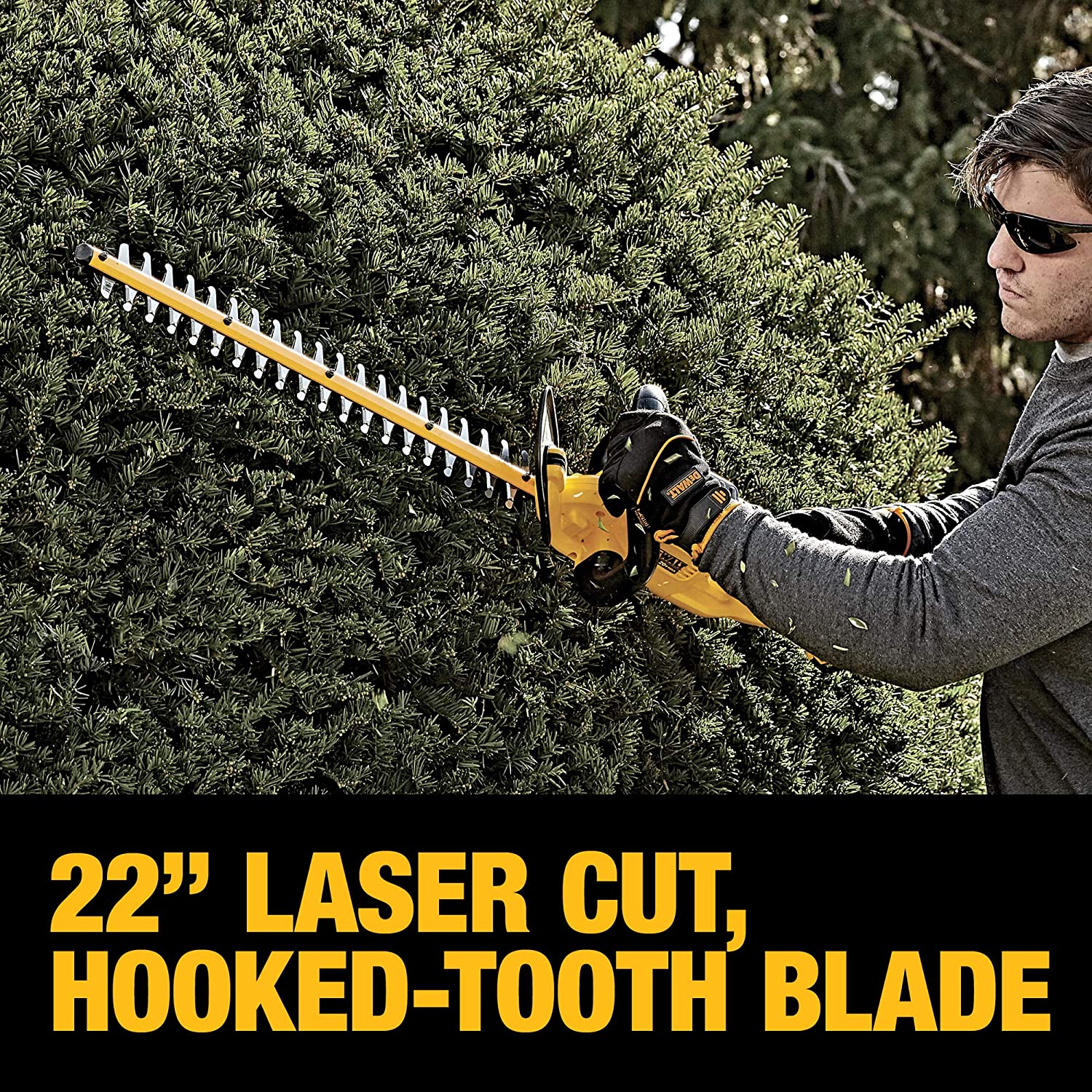 Cortador de cerca viva sem fio DEWALT 20V MAX, 5,0AH, 22 polegadas (DCHT820P1)