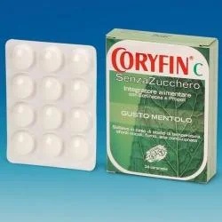 CORYFIN Coryfin C Voedingssupplement met suikervrije mentholsnoepjes 24 stuks