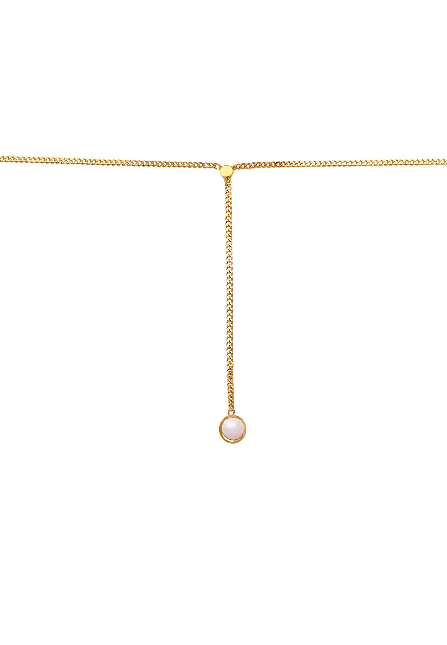 Elli Collier en Y pour dames - Solitaire rose avec quartz en argent sterling plaqué or 925