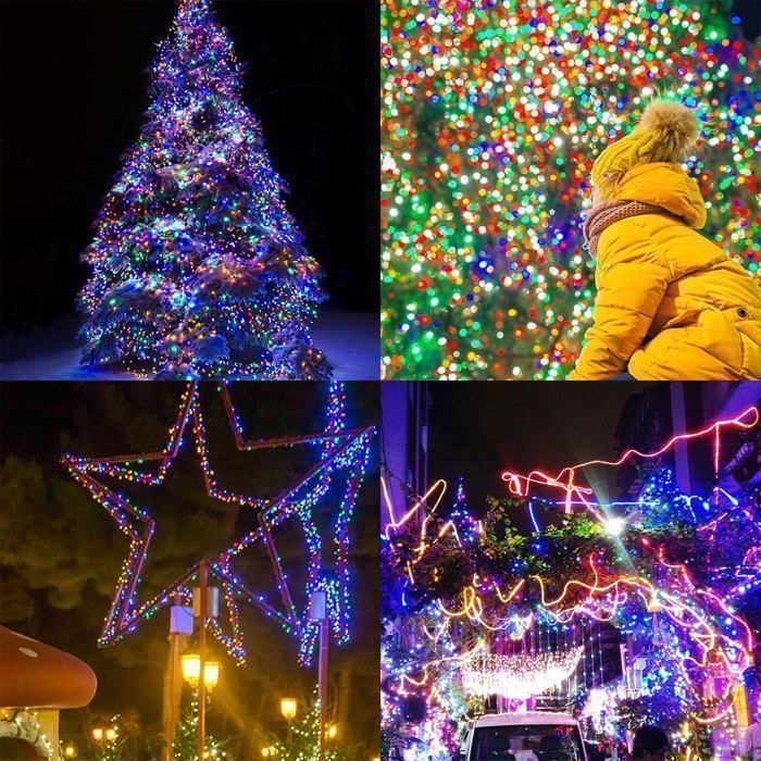 Guirlande Lumineuse Noël 100m - 1000 LED Multicolores 8 Modes - Télécommande & Étanche IP65 - Pour Sapin/Jardin/Extérieur