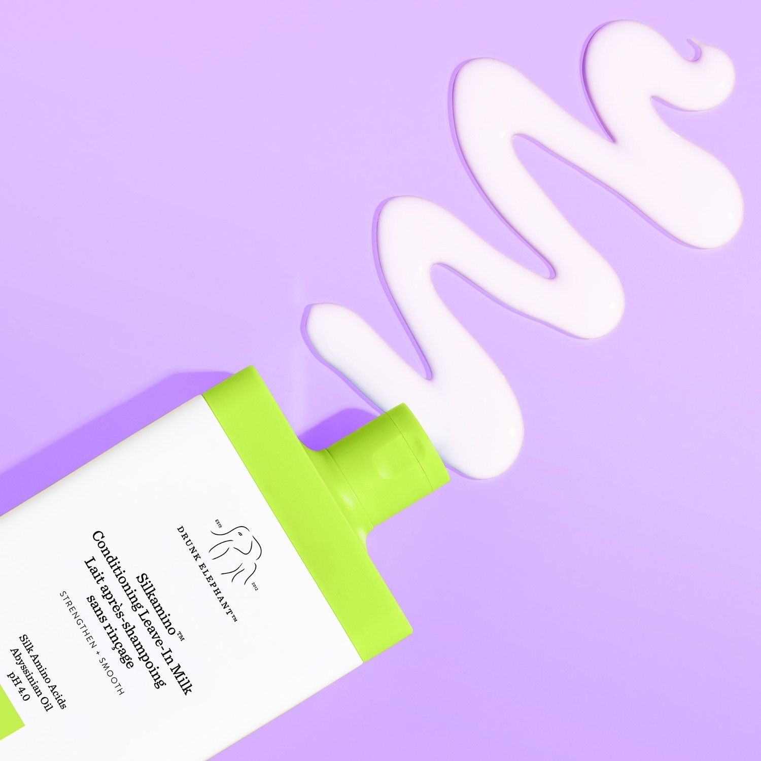 „Drunk Elephant Silkamino“ nenuplaunamas pieno kondicionierius plaukams – 240 ml
