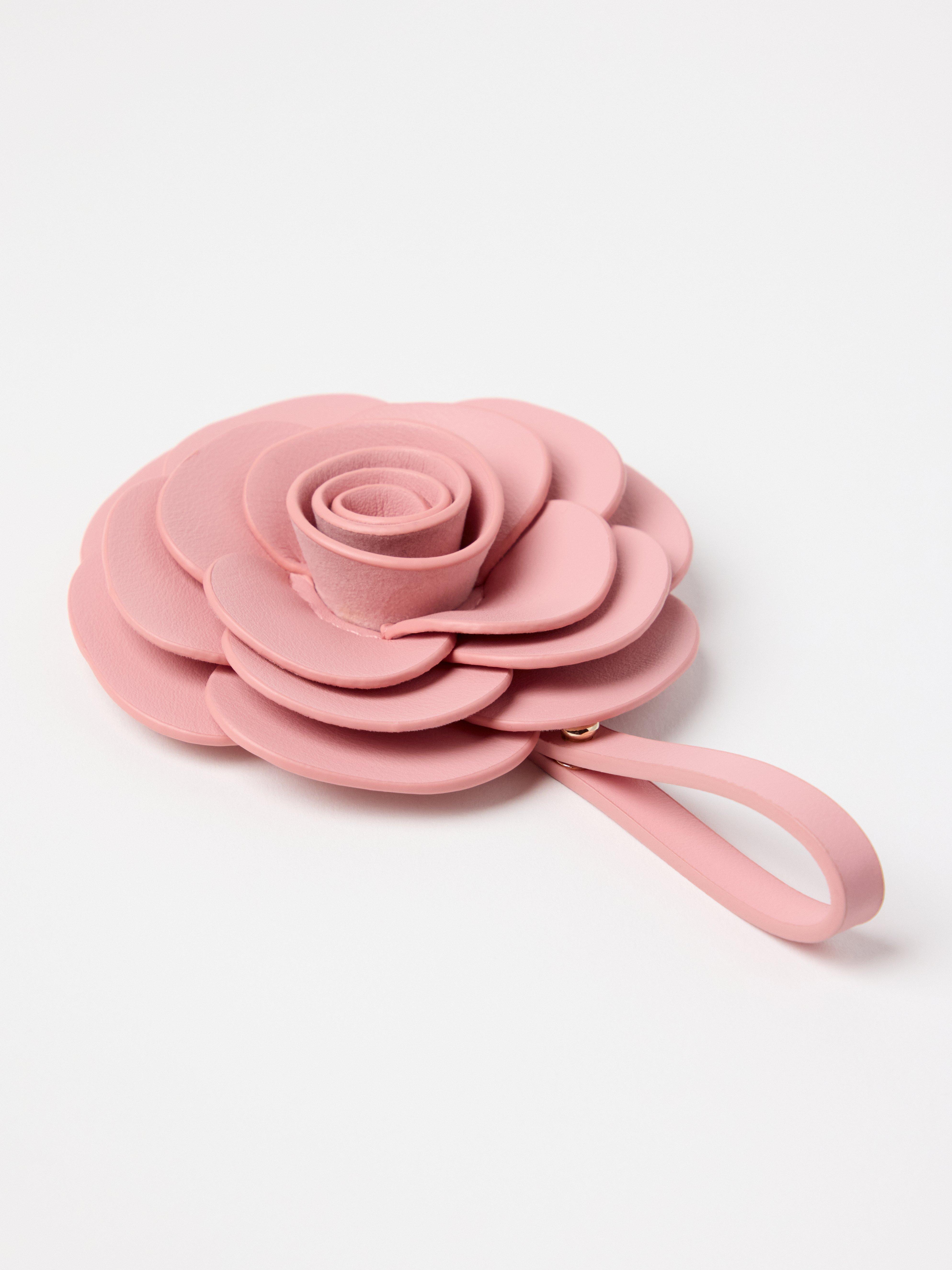 Décoration de sac en simili cuir rose