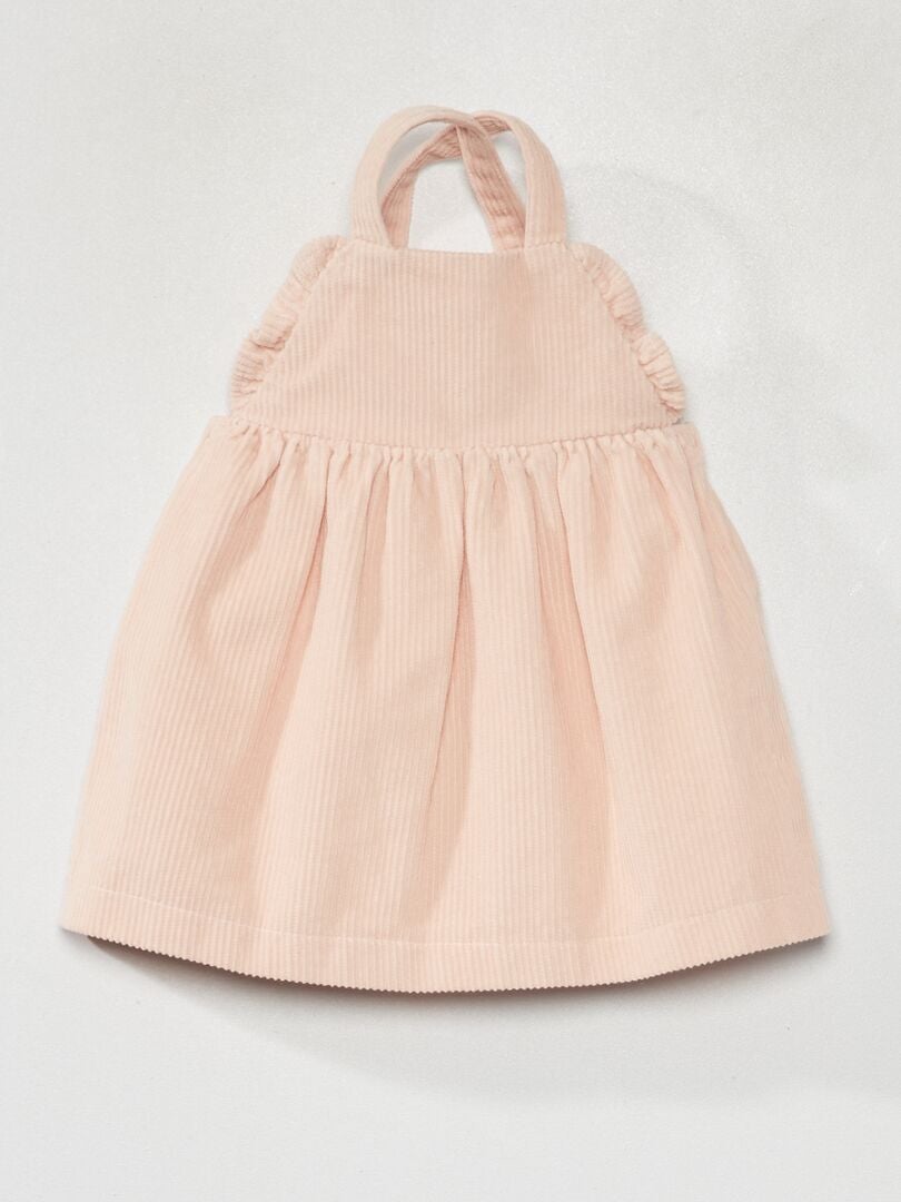 Vestido de veludo cotelê - ROSA