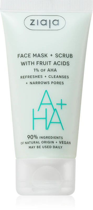 Máscara facial Ziaja + esfoliante com ácidos de frutas maska peelingująca