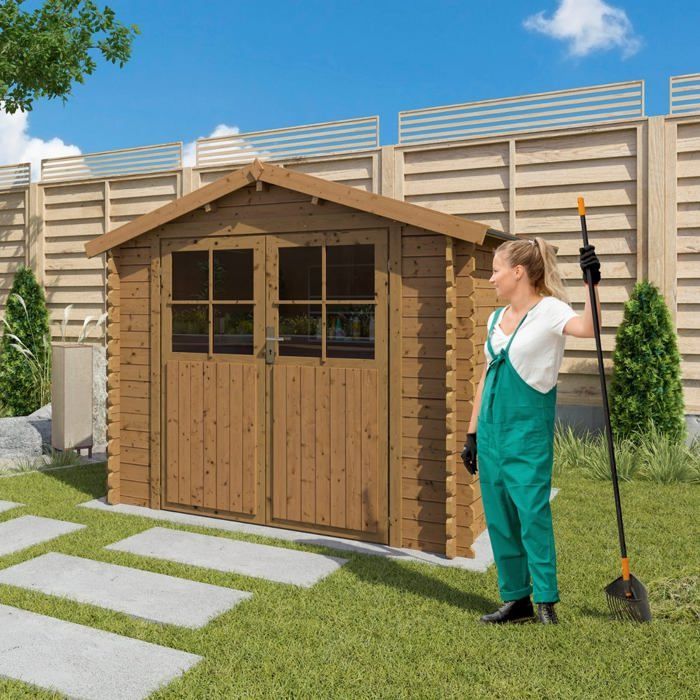 LETO 4.9 m2 premium quality brown autoclave-treated wooden garden shed.
