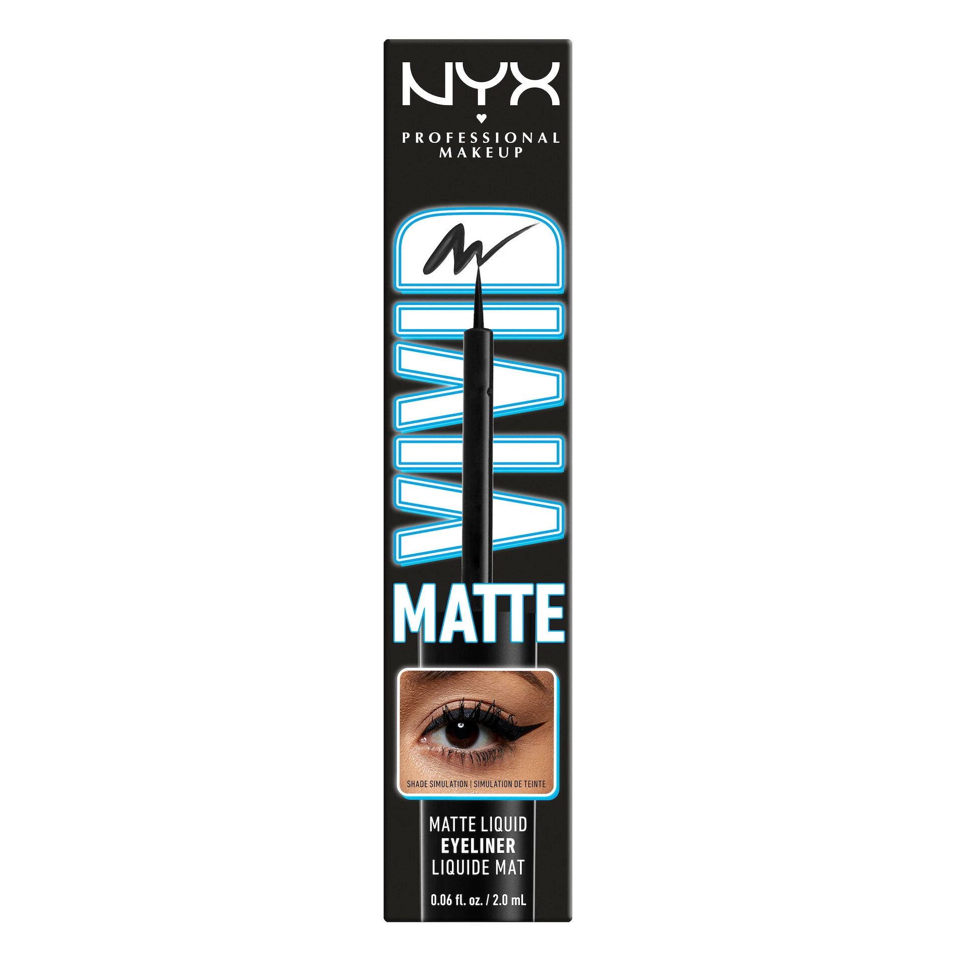 Tekutá oční linka Vivid Matte 1 Black - NYX Professional Makeup