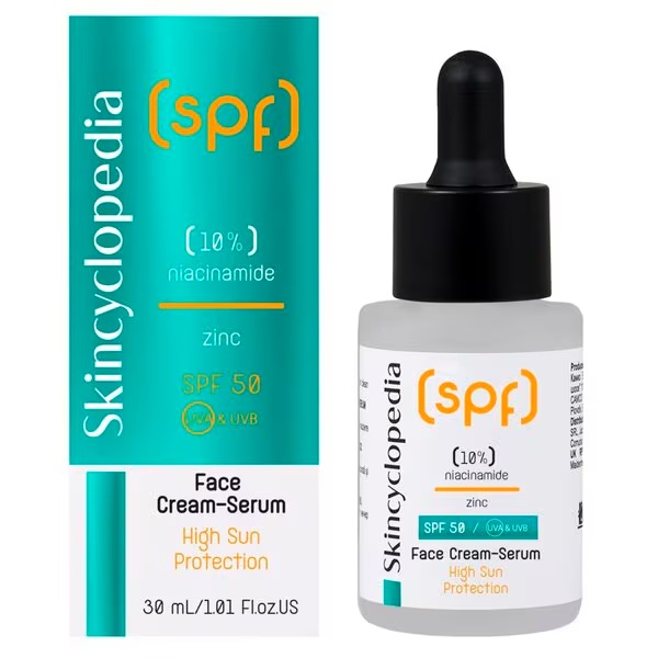 Skincyclopedia крема-серум за лице са комплексом хијалуронске киселине SPF50, 30 мл, за нормалну и масну кожу