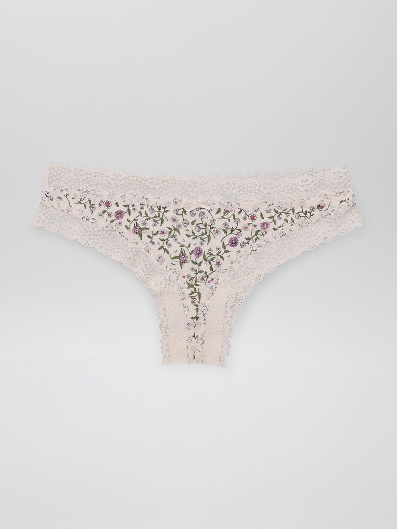 Set van 2 microvezel stringtjes - ROZE