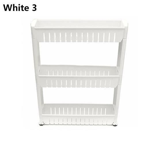 Kitchen trolley - G0D1 - Mobile storage cart - 3 shelves - White plastic - Contemporary design