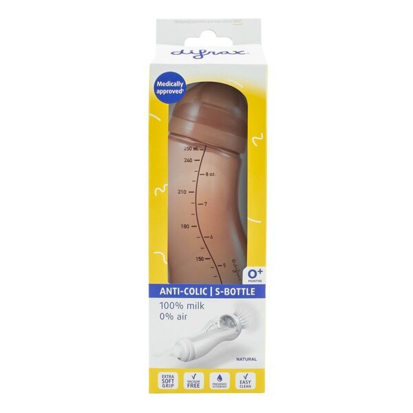 Difrax Natural 0+M S-steklenička<br>oranžna, 250 ml