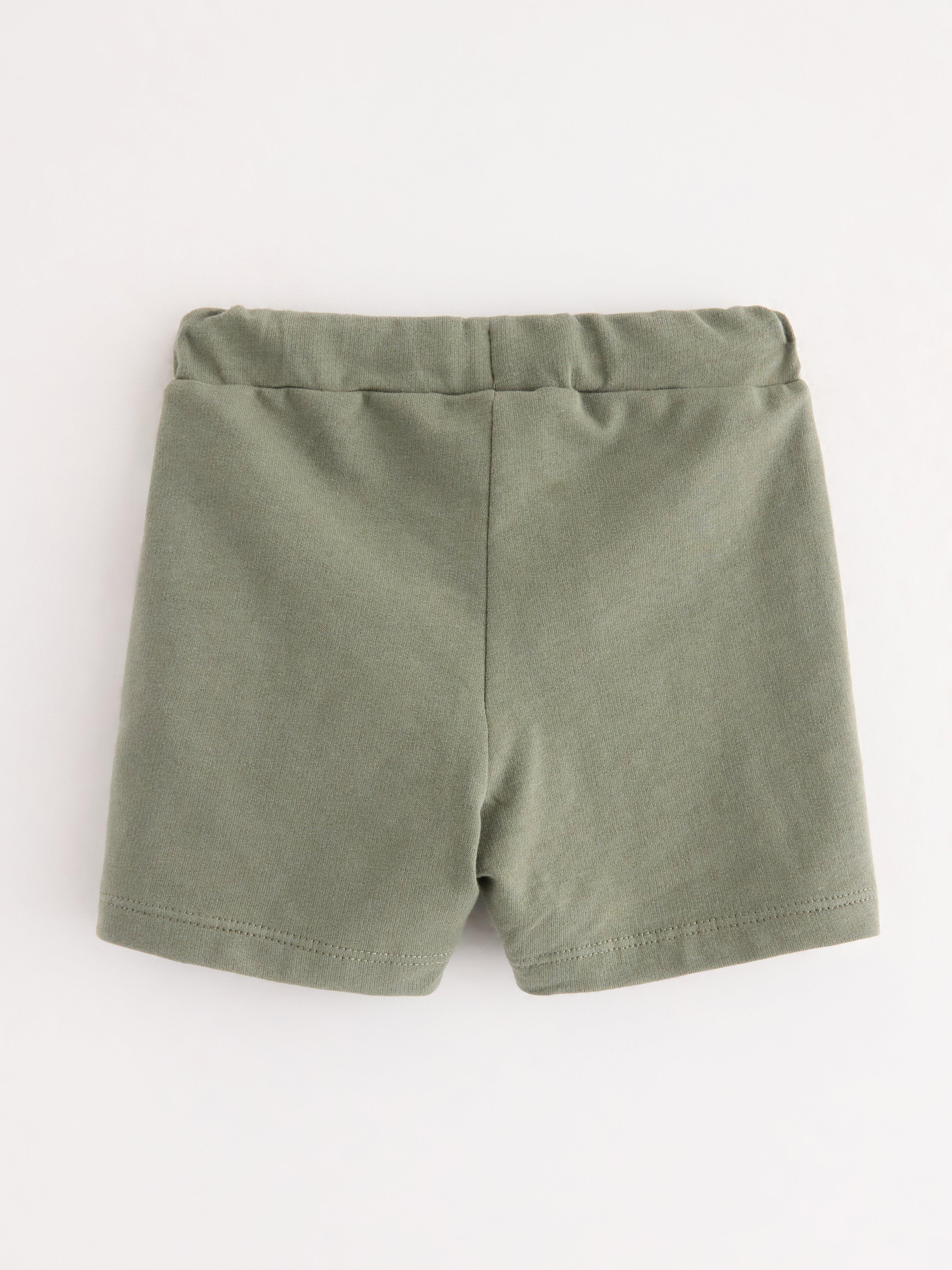 Pantaloni scurți din jerseu Verde prăfuit
