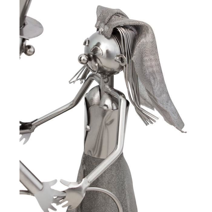 Portabottiglie da vino BRUBAKER - Coppia di sposi - Matrimonio - Metallo - Oggetto decorativo