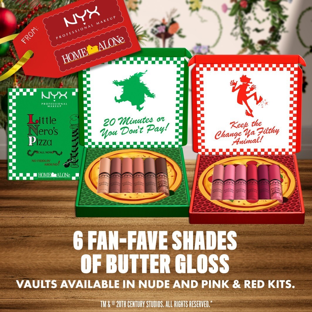 NYX Professional Makeup Holiday Collection Home Alone Pizza Vault Butter Gloss set za šminku - 1 komad