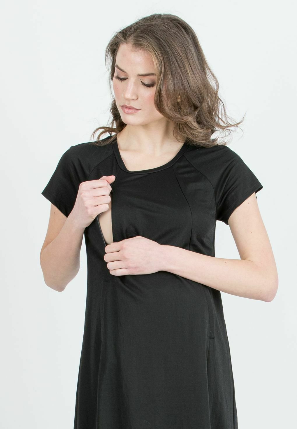 Attesa Maternity Borstvoedingsjurk Midi - Jersey jurk - zwart