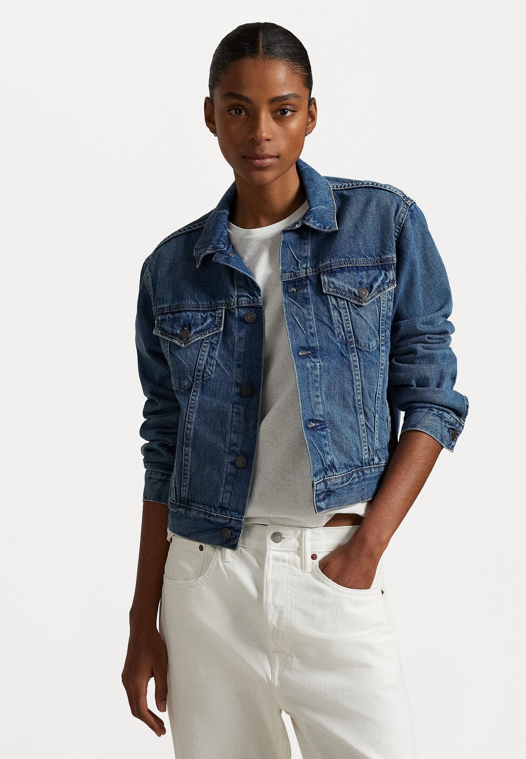 Polo Ralph Lauren DENIM TRUCKER JAKNA - Džínsova jakna - meuse wash