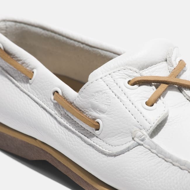 Scarpa da Barca in Pelle Classic da Uomo in                bianco