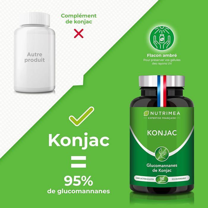 PURE KONJAC • 95% glucomannan - capsule • Appetite suppressant • Detox • Slimming food supplement