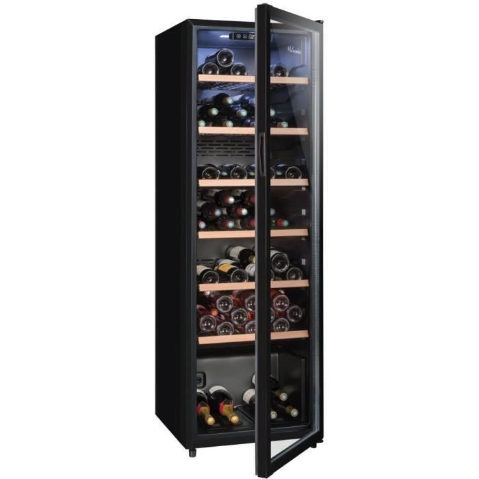 Wine cellar for aging - LA SOMMELIERE - CTVNE147 - 147 bottles - Glass door - Energy class G - 54.5 x 60.4 x 167.4 cm - Black
