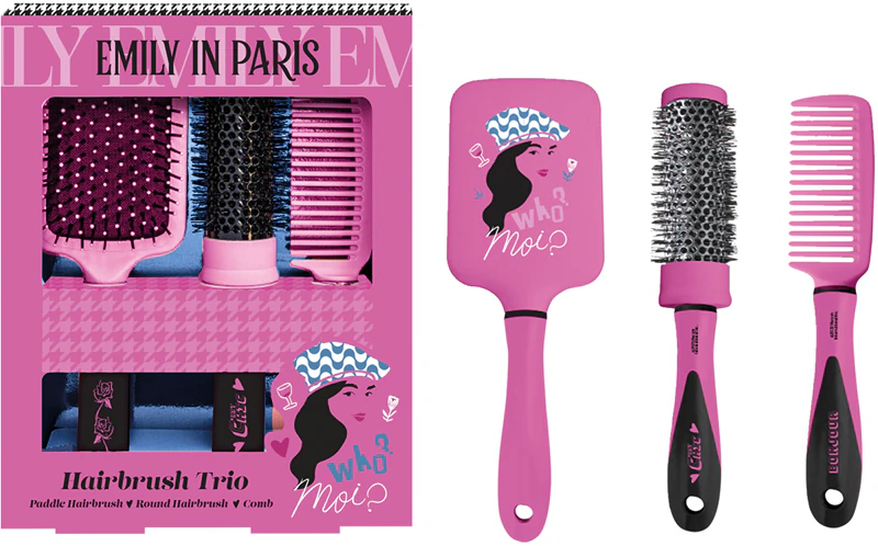 Sada kefiek na vlasy Emily In Paris Hairbrush Trio