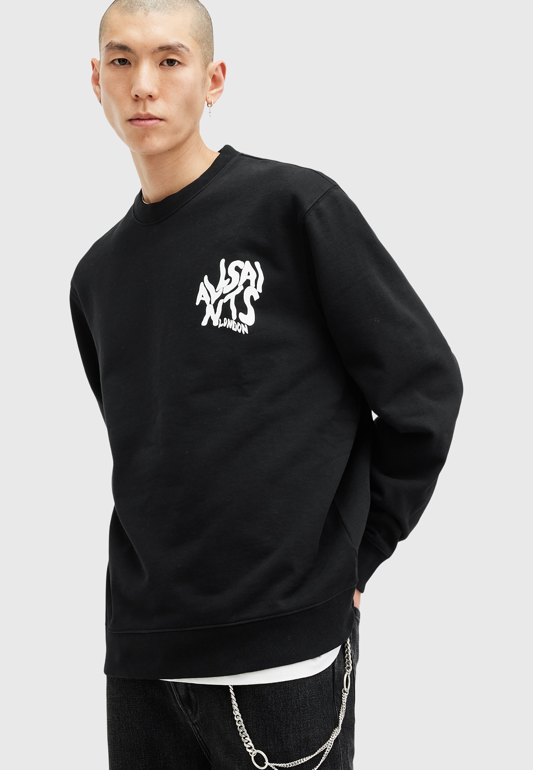 AllSaints ORLANDO CREW - Sweat à capuche - black