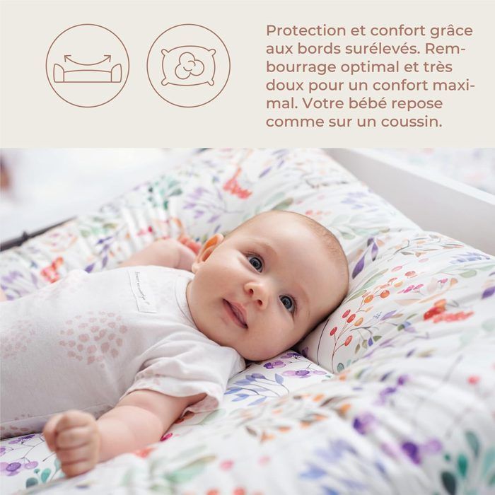 Ceba Baby Matelas à langer epais lavable - Joyeux Safari, 75x70 cm - Certifié Öko-Tex, Imperméable