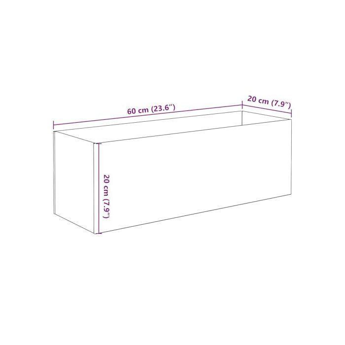 Aquarium en verre - vidaXL - 60x20x20 cm - Blanc - Rectangulaire - Utilisation intérieure et extérieure - Bords doux