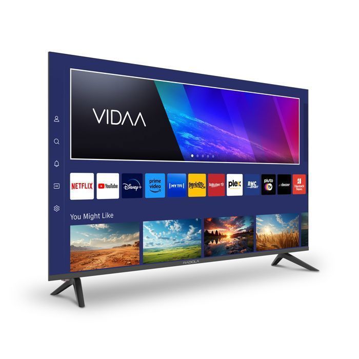 RADIOLA - RA55A2 - 4K UHD LED-Fernseher 55 Zoll (139 cm) - Smart TV Vidaa - Bluetooth - Netflix, Prime Video, Disney+ - 3x HDMI, USB, Dolby Audio
