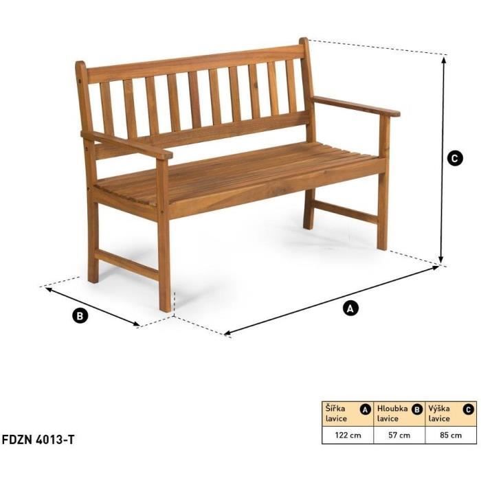 Banco de jardim de 2 lugares - Fieldmann - FDZN 4013-T