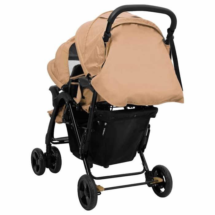 vidaXL Double Stroller, Foldable Travel Pram, Toddler Stroller, Outdoor Protection against the elements 10349