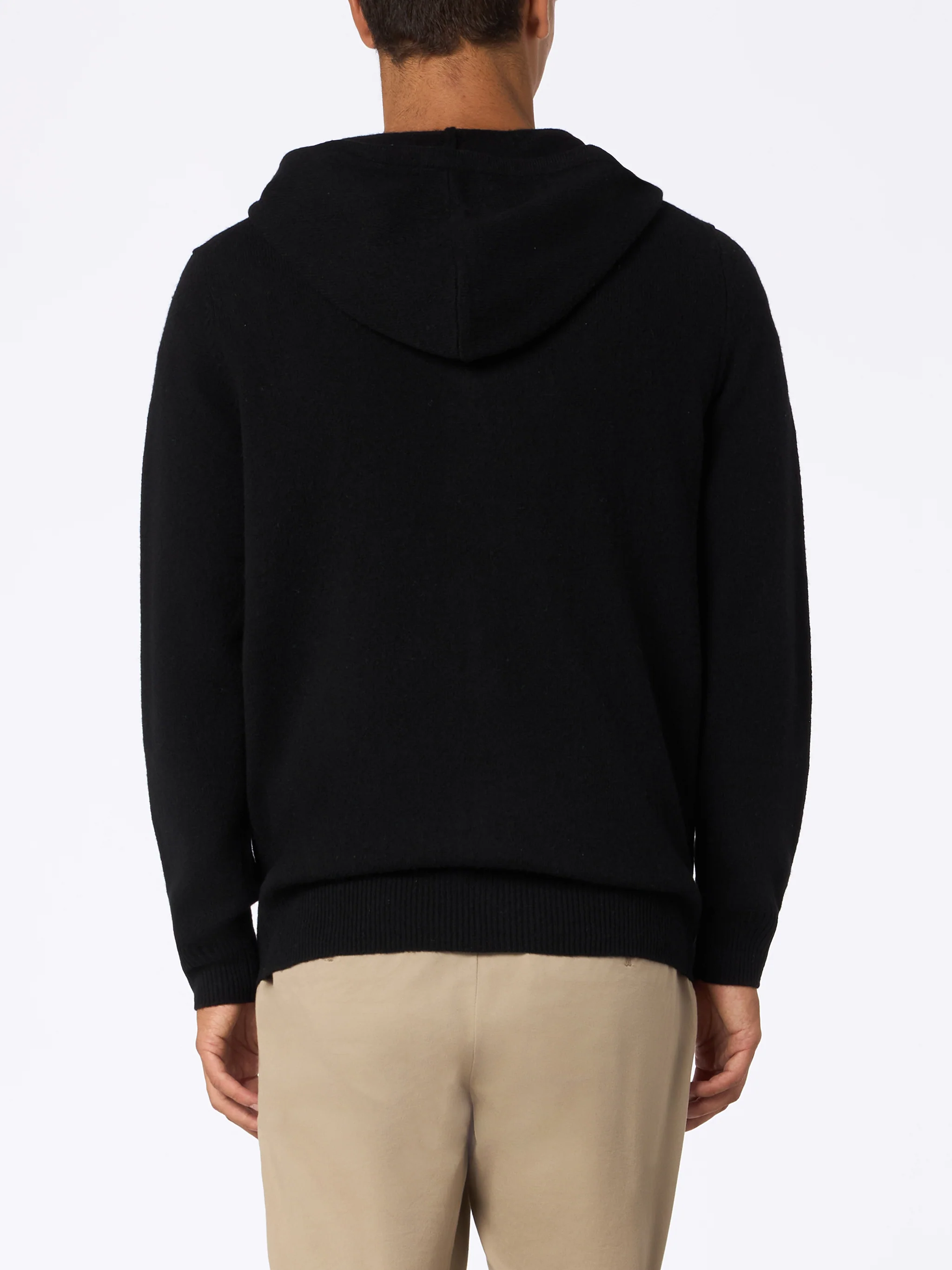 Maglione con cappuccio Notting in lambswool nero da uomo