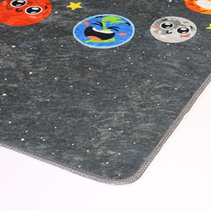 Tapis Enfant - ESPACE - 80x150 cm - Antidérapant - Lavable en machine - Doux au toucher