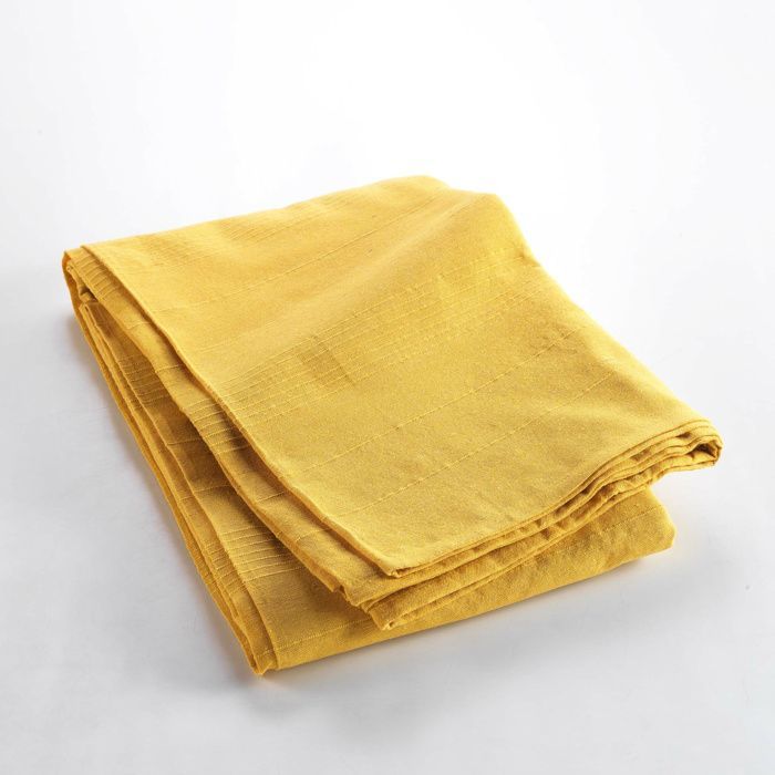 Lucile Roll-Up Throw Blanket 220 x 240 cm Polycotton Curry Yellow