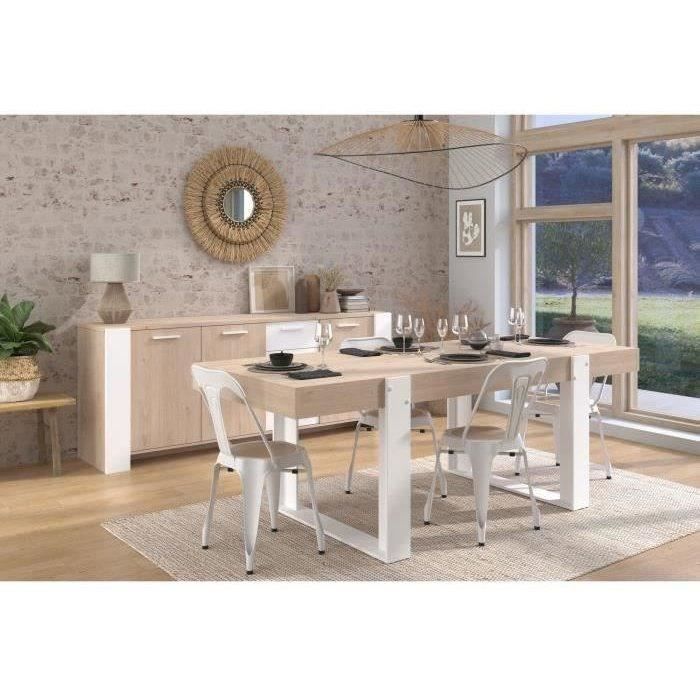 Mesa de comedor - LOFT - Rectangular - Roble / Blanco - 8 personas - 223,9 x 93 x 78,6 cm - PARISOT