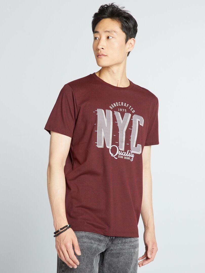 T-shirt met korte mouwen en print - ROOD