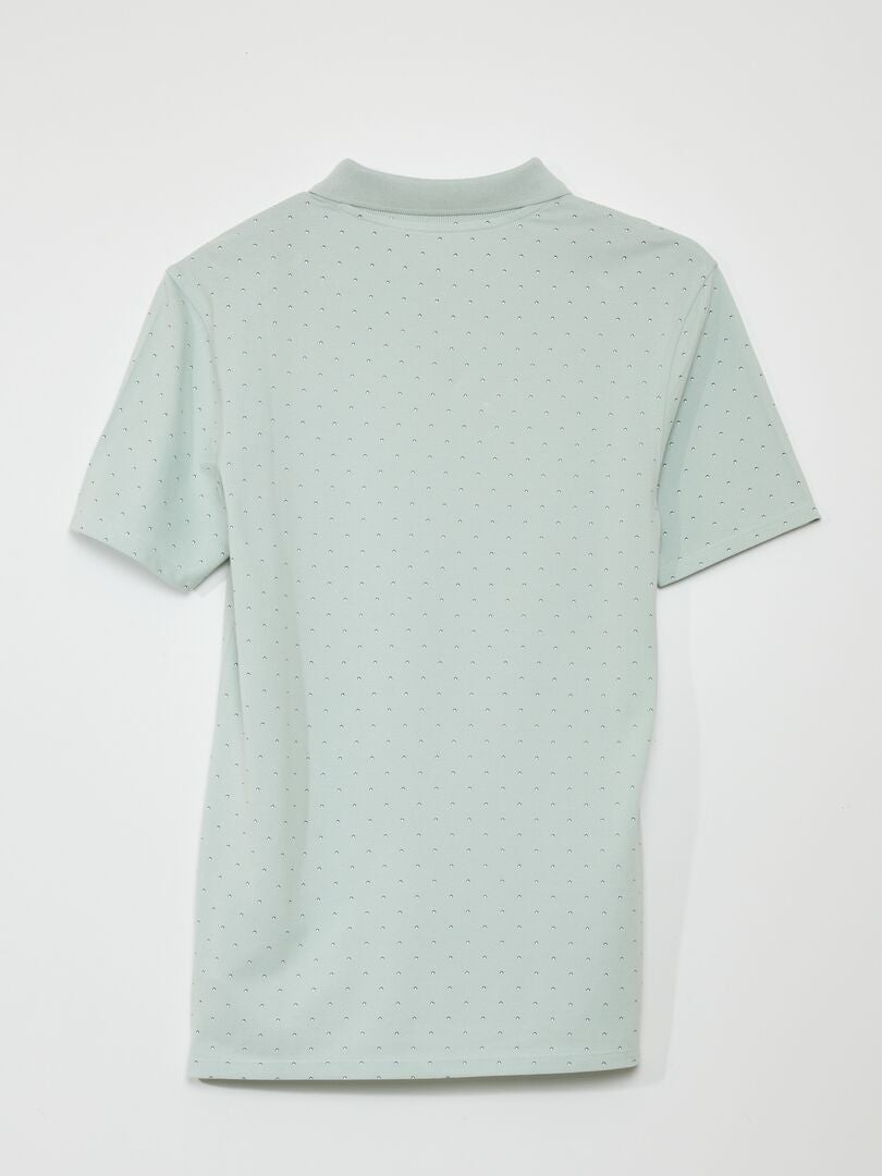 Polo shirt van bedrukte katoenen piqué - GEEL