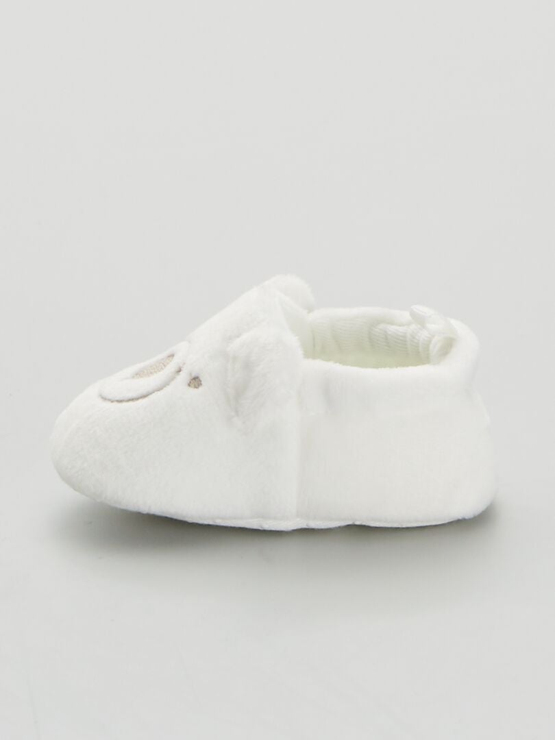 Babyfluwelen slippers - wit