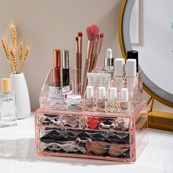 Livingandhome Plastic Make-up Organizer met Lades en Meerdere Vakken