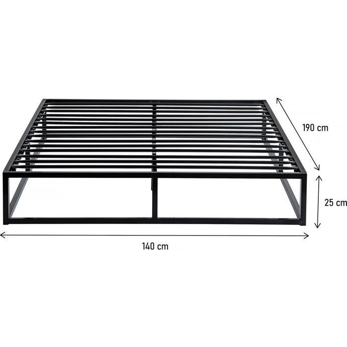 Metalen bedframe 140 x 190 - Zwart