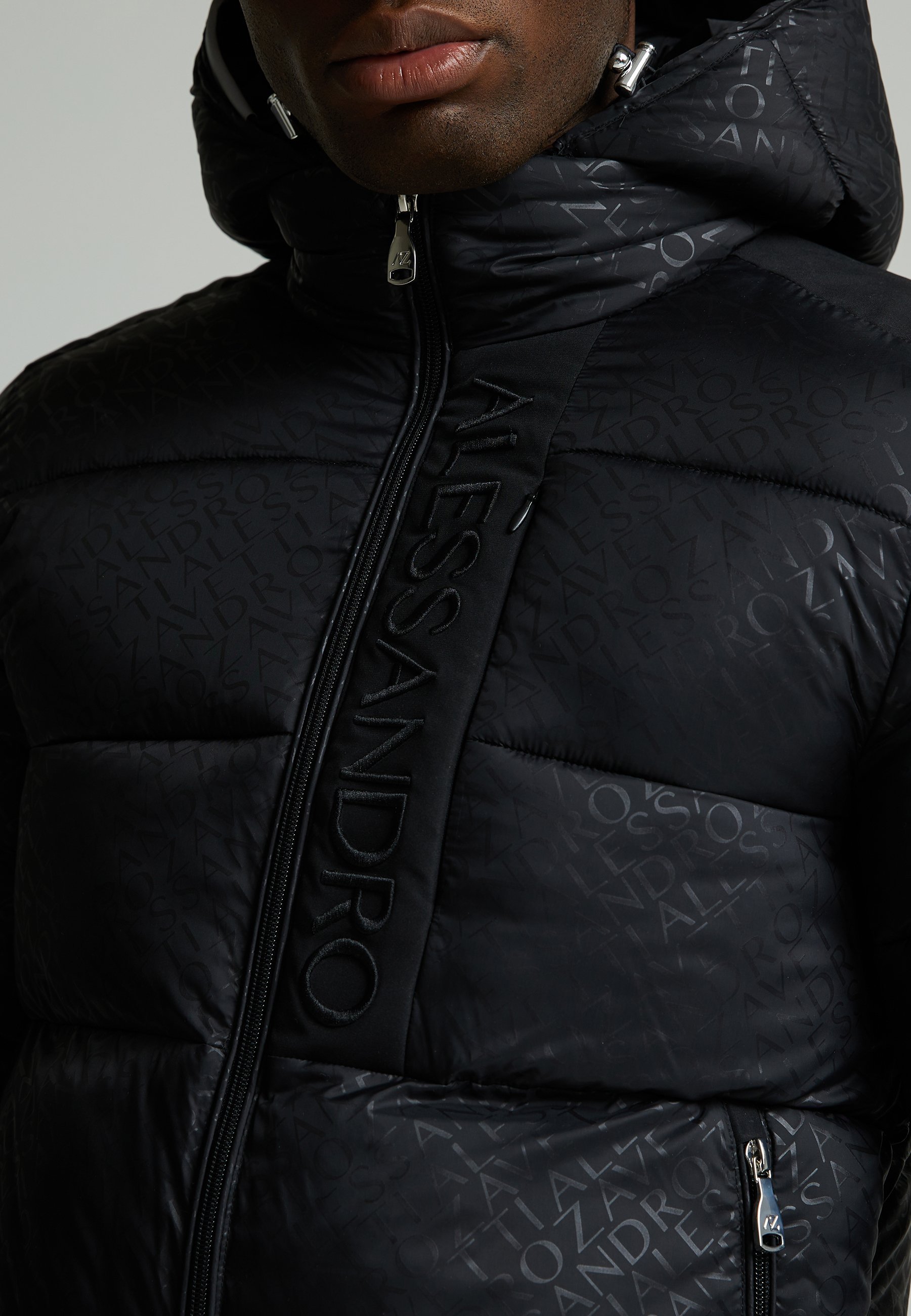 Alessandro Zavetti VITORNO 2.0 AOP PUFFER JACKET - Winterjacke - jet black