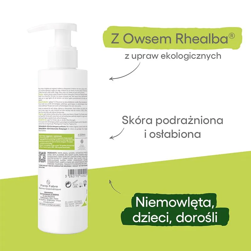 A-Derma Dermalibour+ Cica Żel myjący