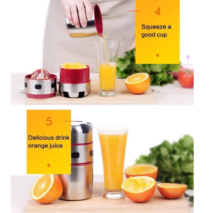 Spremiagrumi manuale - ZGEER - Acciaio inossidabile - Estrazione efficiente del succo - Lavabile in lavastoviglie
