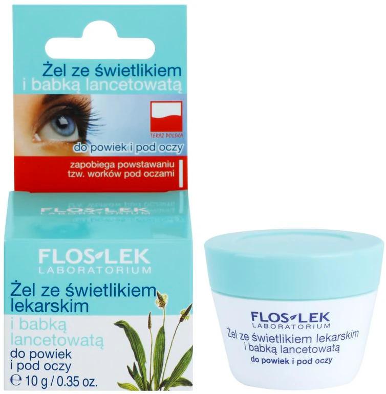 Gel para os olhos FlosLek Laboratorium Eye Care com eufrásia e tanchagem.