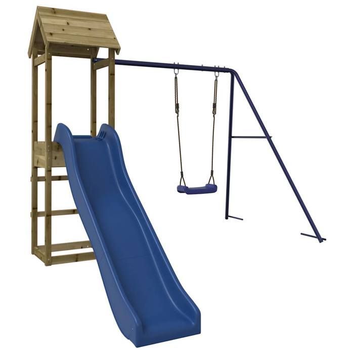 vidaXL Aire de jeux d'extérieur bois de pin imprégné, ensemble de jeu, ensemble de jeu en bois, ensemble de terrain de jeu 3155857