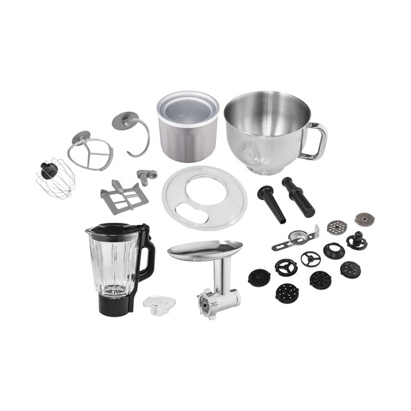 Digital food processor with ice bowl, 4 in 1, titanium (MD 18440)