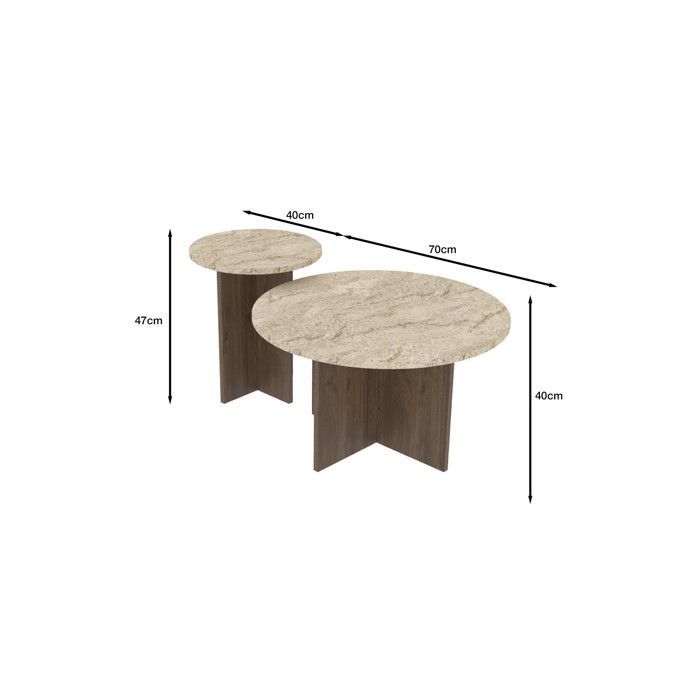 Ensemble de table basse en bois 