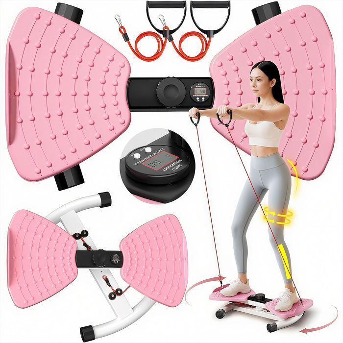 Máquina de torsión de cintura con pantalla LED digital inteligente, capacidad de 136 kg, tabla de torsión para fitness, antideslizante.